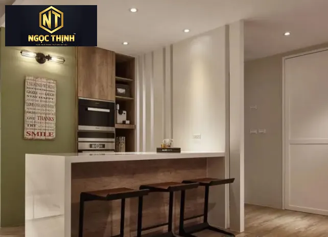 Xưởng Nội Thất Ngọc Thịnh Long Thành - Đồng Nai - Mẫu quầy bar mini trong bếp cực chất.